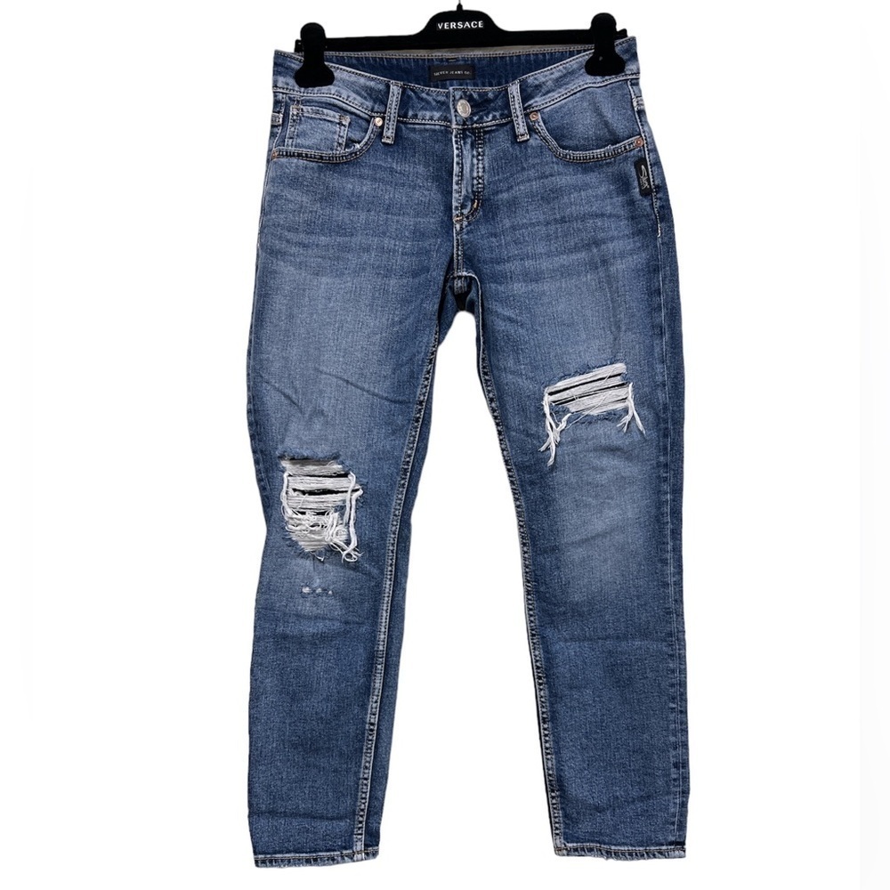Silver Jeans Boyfriend Distressed Denim Jeans